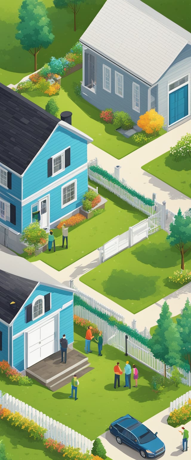 A suburban backyard with a family inspecting an above-ground storm shelter while a contractor shows the options available